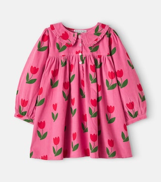 Floral ruffled cotton corduroy dress | Emile et Ida