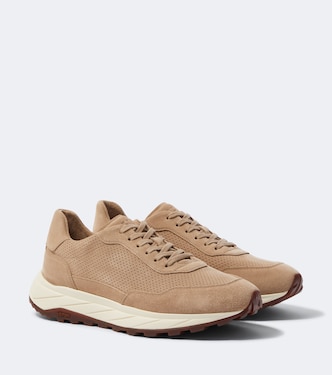 Suede-trimmed sneakers | Fedeli