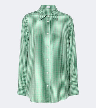 Double L gingham silk twill shirt | Loewe