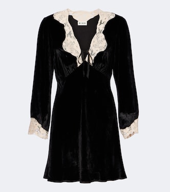 Minikleid Carolina aus Samt mit Spitze | Rixo
