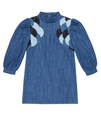 Patchwork denim dress | Chloé Kids
