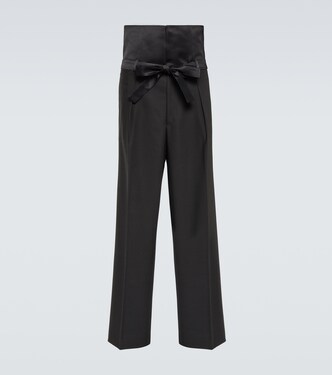 High-rise wool straight pants | Wales Bonner