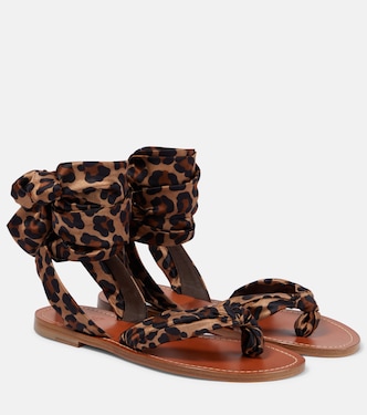 Niloo du Désert leopard-print satin sandals | Christian Louboutin