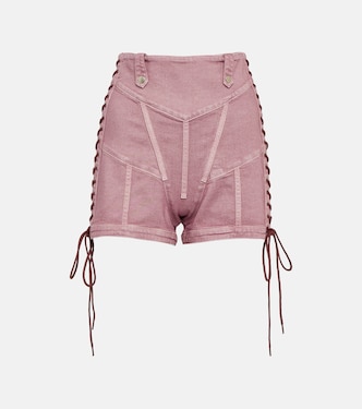 x KNWLS high-rise denim corset shorts | Jean Paul Gaultier