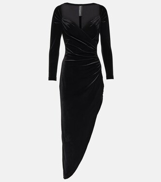 Asymmetric velvet gown | Norma Kamali