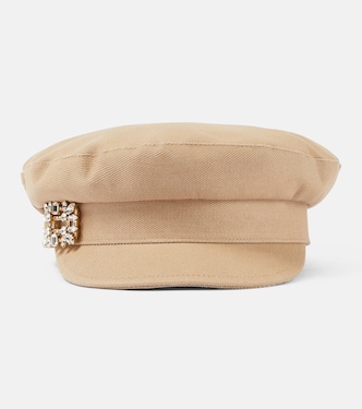 Broche Vivier denim newsboy cap | Roger Vivier