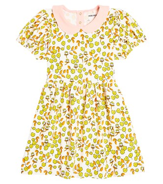 Flowers cotton-blend jersey dress | Mini Rodini