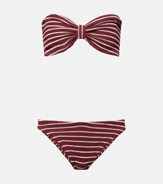 Jean striped bandeau bikini | Hunza G