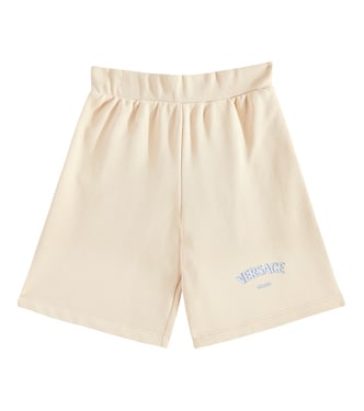 Barocco cotton jersey shorts | Versace Kids