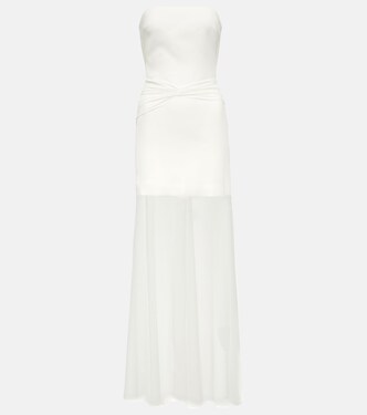 Bridal strapless gathered cady gown | David Koma