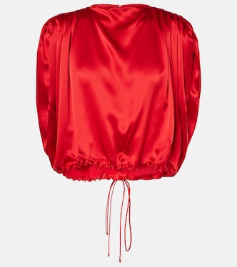 Gathered silk satin crop top | The Sei