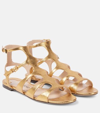 Paradis metallic leather sandals | Tom Ford