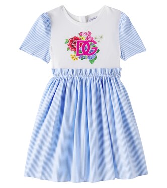 DG striped cotton dress | Dolce&Gabbana Kids