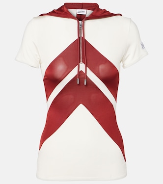 Hooded chevron jersey top | Jean Paul Gaultier