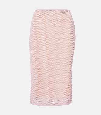 Midirock aus Häkelstrick | Prada