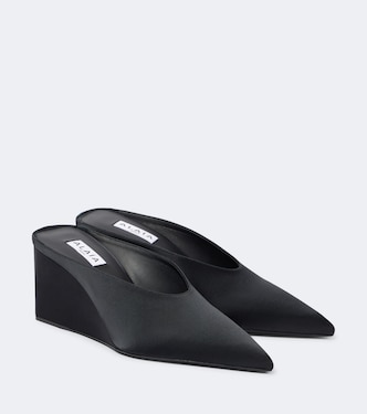 Cube 75 satin wedge mules | Alaïa