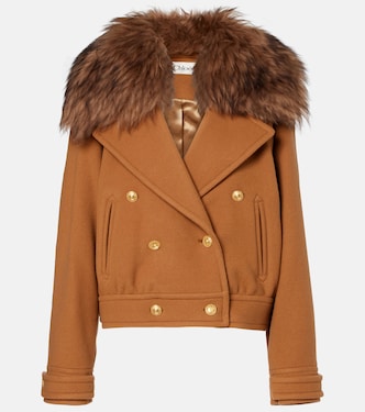 Jacke aus einem Wollgemisch mit Shearling | Chloé