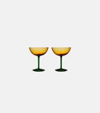 Set of 2 Murano glass champagne coupes | La DoubleJ