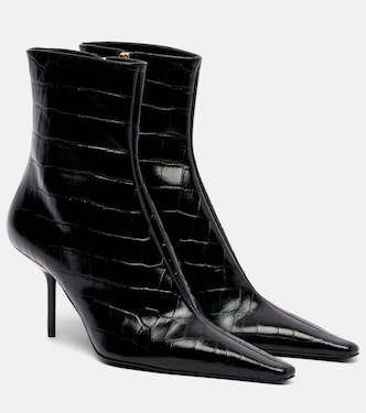75 croc-effect leather ankle boots | Victoria Beckham