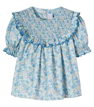 Leontyne floral ruffled cotton top | Pepa London
