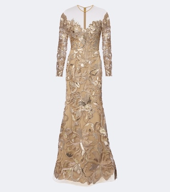 Sequined lace gown | Elie Saab