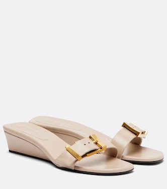 Manhattan leather wedge mules | Khaite