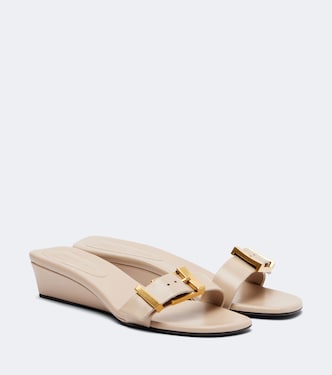 Manhattan leather wedge mules | Khaite