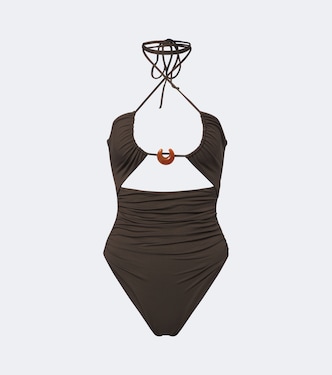 Ruched halterneck swimsuit | Magda Butrym