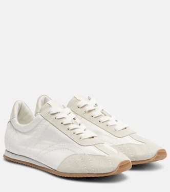 Flex suede-trimmed sneakers | Toteme