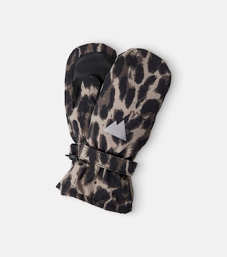 Leopard-printed ski mittens | Molo