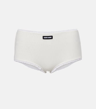 Pointelle cotton micro shorts | Miu Miu