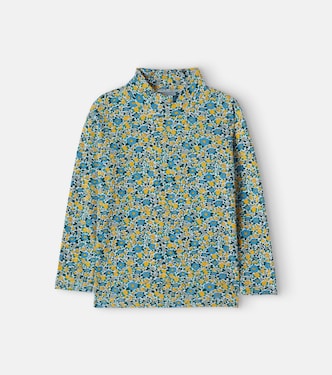 Floral ribbed-knit cotton-blend top | Tinycottons