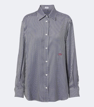 Double L gingham silk twill shirt | Loewe