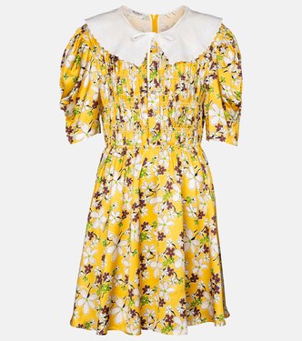 Floral crêpe satin minidress | Miu Miu
