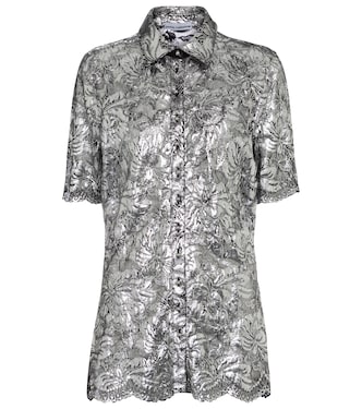 Metallic floral-lace blouse | Rabanne
