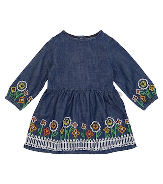 Embroidered cotton denim dress | Stella McCartney Kids