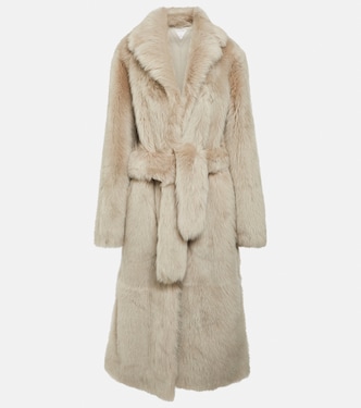 Belted shearling coat | Bottega Veneta