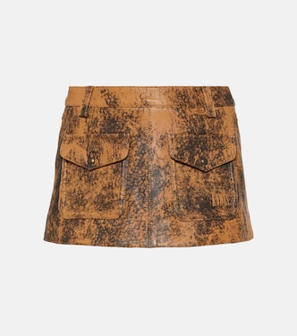 Minifalda de piel efecto desgastado | KNWLS
