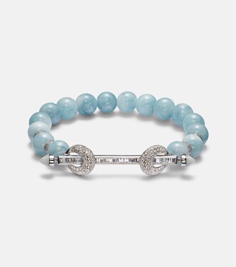 Bracelet Chakra en or blanc 18 ct, aigue-marine et diamants | Ananya
