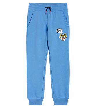 Embroidered cotton jersey sweatpants | Kenzo Kids