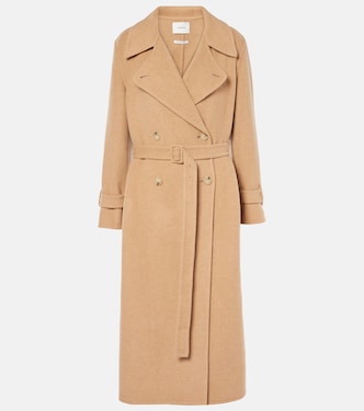 Belted double-breasted wool-blend coat | Vince