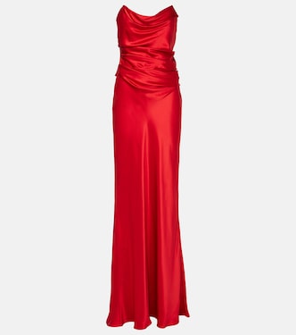 Draped silk satin corset gown | The Sei