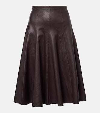 Sabrina leather midi skirt | Stouls