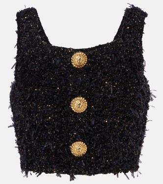 Lamé tweed crop top | Balmain