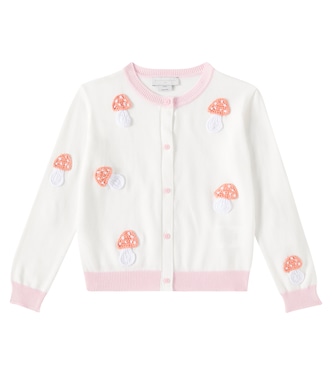 Crochet patch-appliqué cotton cardigan | Stella McCartney Kids