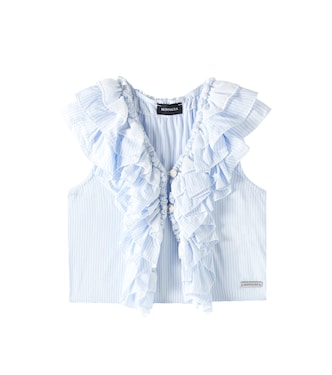 Striped ruffled top | Monnalisa