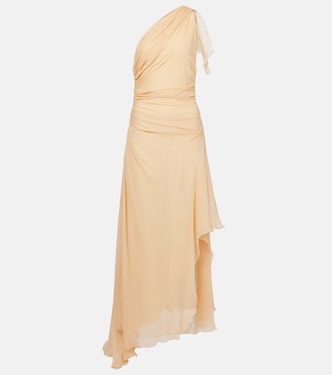 Draped one-shoulder silk maxi dress | Victoria Beckham