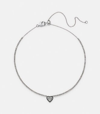 Choker Heart en or blanc 18 ct et diamants | Kamyen