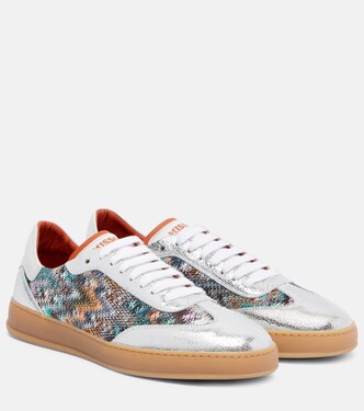 Zigzag metallic leather sneakers | Missoni