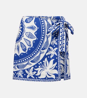 Ocean Scarf linen-blend miniskirt | Farm Rio